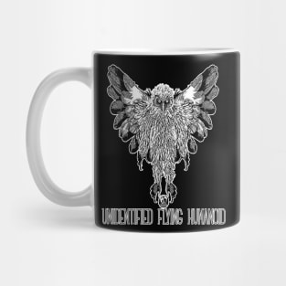 Unidentified Flying Humanoid Mothman Phantom Retro Scary Bird Man Owlman Mug